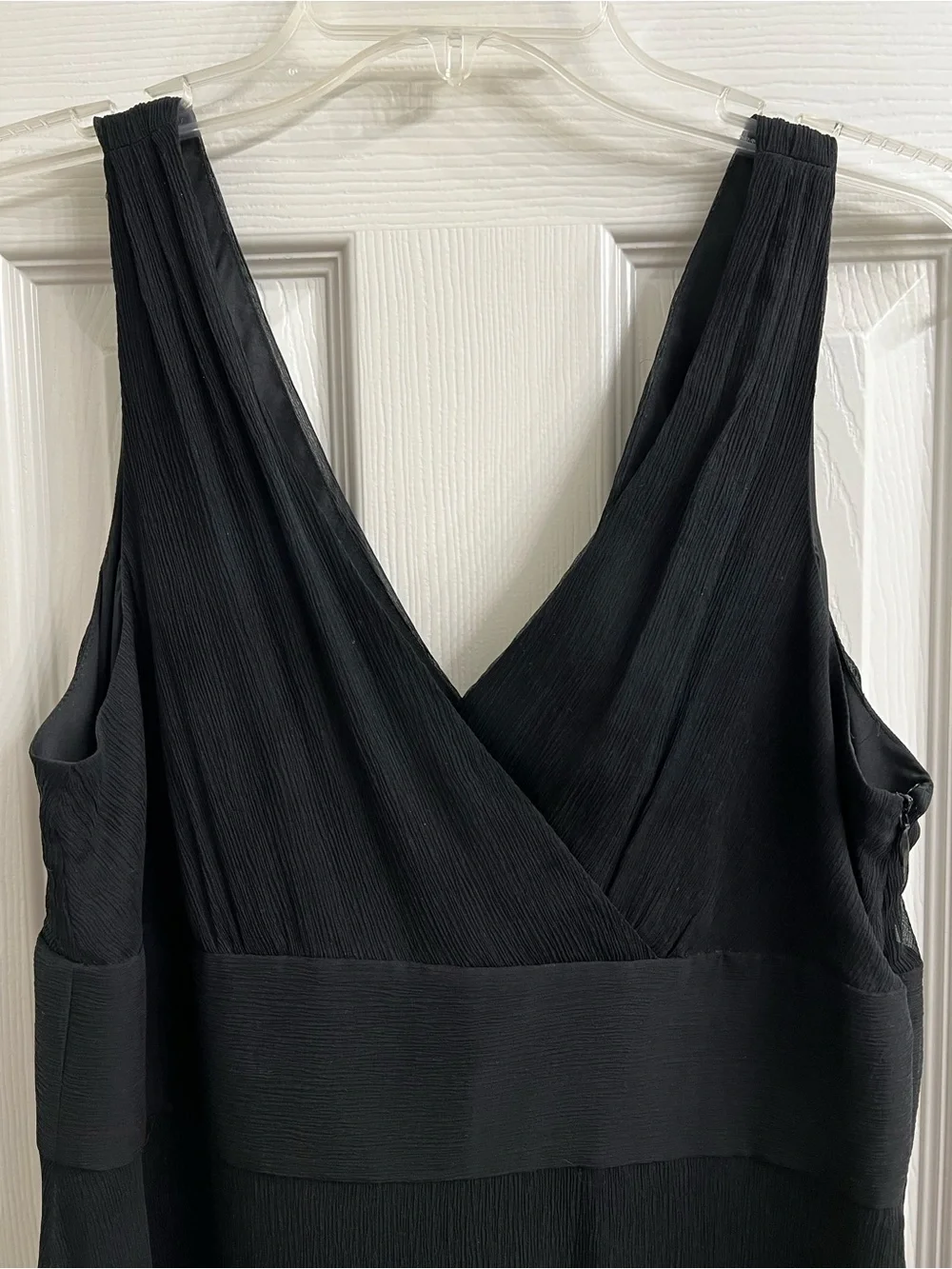 J. Crew Black Silk Sleeveless V-Neck Midi Dress